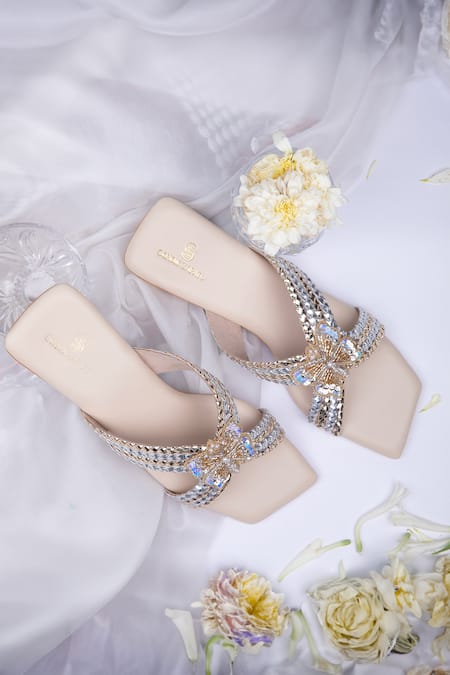 Schon Zapato Sparkler Butterfly Embellished Strap Flats 