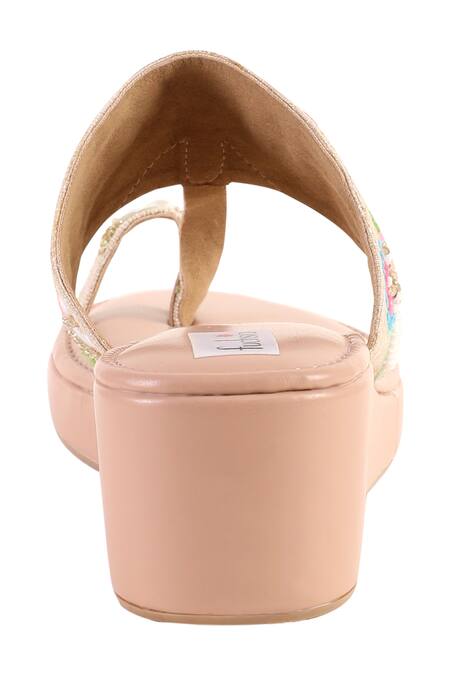 Buy Fuchsia by aashaka mehta Multi Color Sequins, Beads, Enchanted Garden Embellished Kolhapuri Wedges Online at Aza Fashions Buy_Fuchsia by aashaka mehta_Multi Color Sequins, Beads, Enchanted Garden Embellished Kolhapuri Wedges _Online_at_Aza_Fashions