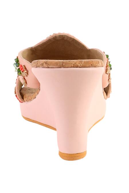 Buy Fuchsia by aashaka mehta Multi Color Cut Work, Beads Meadow Mist Embellished Wedges Online at Aza Fashions Buy_Fuchsia by aashaka mehta_Multi Color Cut Work, Beads Meadow Mist Embellished Wedges _Online_at_Aza_Fashions