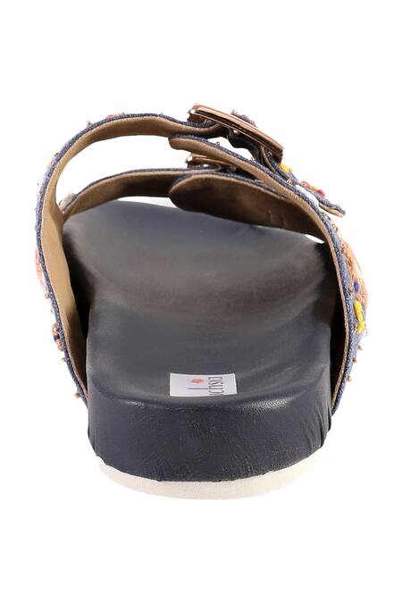 Buy Fuchsia by aashaka mehta Blue Breakfast Buffet Embellished Sliders Online at Aza Fashions Buy_Fuchsia by aashaka mehta_Blue Breakfast Buffet Embellished Sliders _Online_at_Aza_Fashions