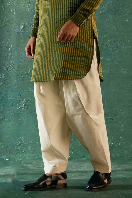 Buy Charkhee Green Silk, Poplin, Cotton Stripe Pattern Tissue Kurta Set Online at Aza Fashions Buy_Charkhee_Green Silk, Poplin, Cotton Stripe Pattern Tissue Kurta Set _Online_at_Aza_Fashions