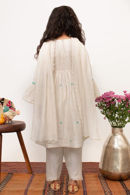 BOTEH Chanderi Silk Floral Pattern Kurta Pant Set 