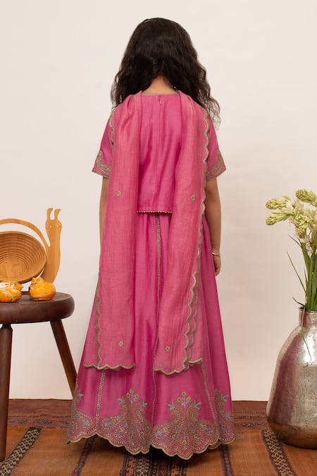 BOTEH Floral Paisley Embroidered Lehenga Set 