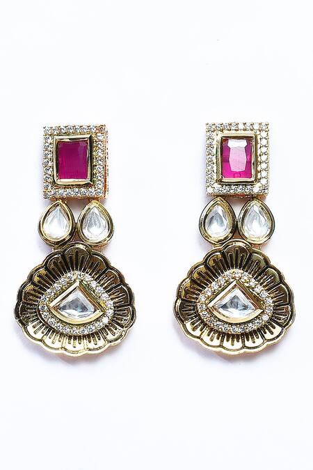 Buy Our Purple Studio Gold Plated Stones, Diamonds Layered Kundan Necklace Set Online at Aza Fashions Buy_Our Purple Studio_Gold Plated Stones, Diamonds Layered Kundan Necklace Set _Online_at_Aza_Fashions