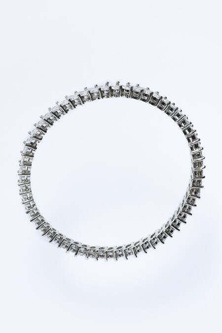 Our Purple Studio_White Diamonds, Stones Embellished Bangles - 2 Pcs_Online_at_Aza_Fashions