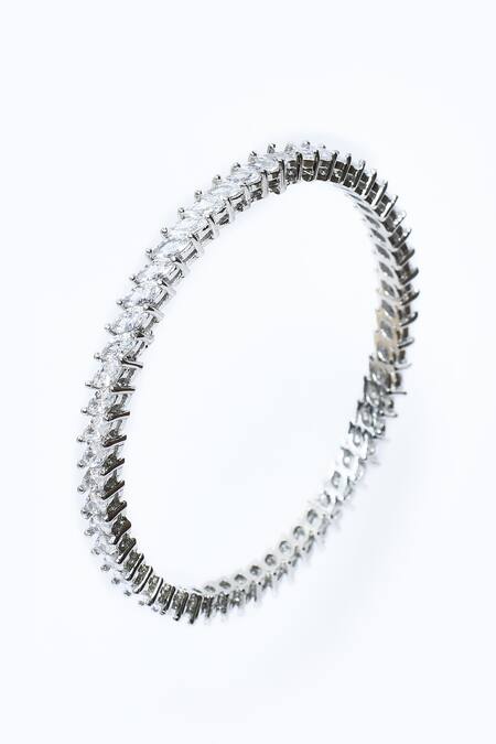 Buy_Our Purple Studio_White Diamonds, Stones Embellished Bangles - 2 Pcs_Online_at_Aza_Fashions