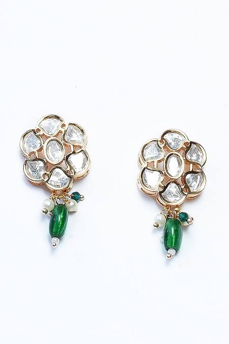 Buy_Our Purple Studio_White Pearls, Stones And Kundan Embellished Choker Set _Online_at_Aza_Fashions