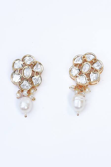 Buy_Our Purple Studio_White Pearls, Stones Kundan Studded Choker Set_Online_at_Aza_Fashions