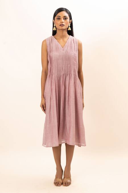 Buy Oshi By Shikha Purple Kota Doria, Chanderi, Cotton Embroidery Floral Print Jacket With Dress Buy_Oshi By Shikha_Purple Kota Doria, Chanderi, Cotton Embroidery Floral Print Jacket With Dress