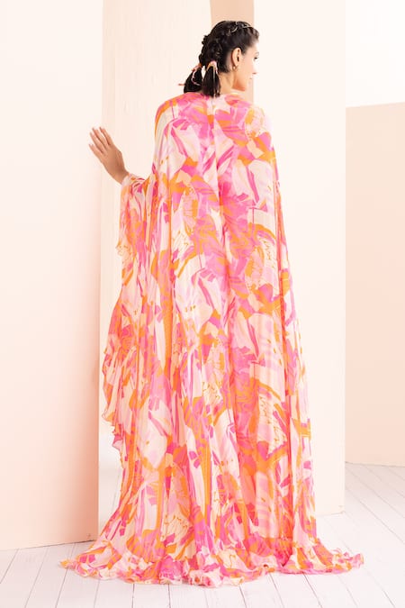 Mandira Wirk - Indian Abstract Print Asymmetric Kaftan 