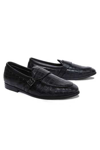 Mondarro_Black Textured Asanda Vegan Leather Shoes_Online_at_Aza_Fashions