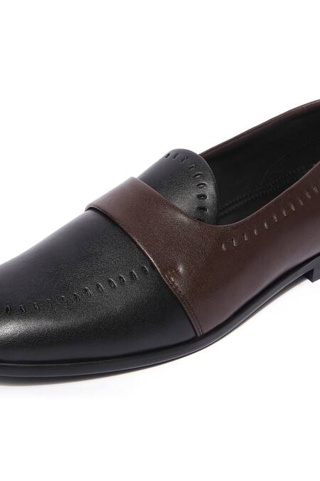 Shop_Mondarro_Black Meyer Dual Tone Slip-ons_Online_at_Aza_Fashions