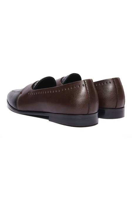 Mondarro_Black Meyer Dual Tone Slip-ons_at_Aza_Fashions