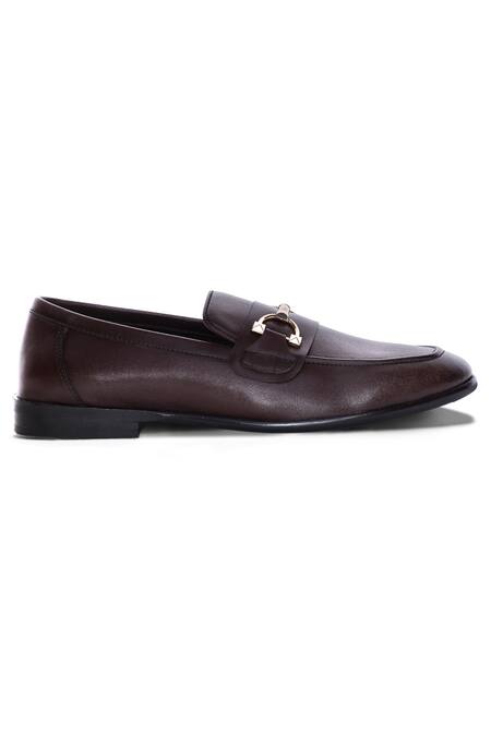 Shop_Mondarro_Brown Studded Vegan Leather Loafers_Online_at_Aza_Fashions