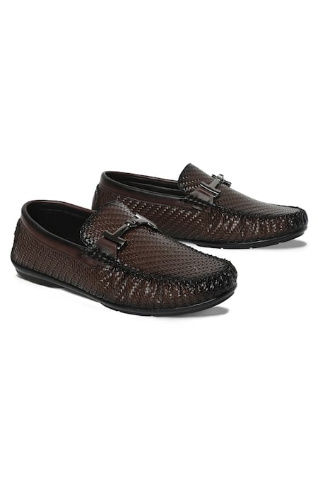 Mondarro Brown Endor Textured Horsebit Shoes