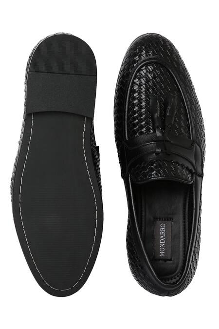 Shop_Mondarro_Black Moreno Woven Shoes_at_Aza_Fashions