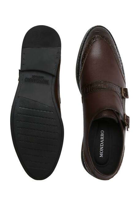 Shop Mondarro Brown Weska Vegan Leather Shoes at Aza Fashions Shop_Mondarro_Brown Weska Vegan Leather Shoes_at_Aza_Fashions