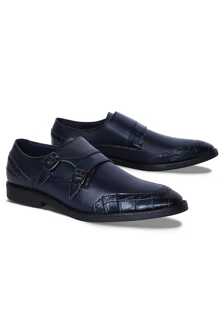 Mondarro Blue Weska Textured Vegan Leather Shoes 