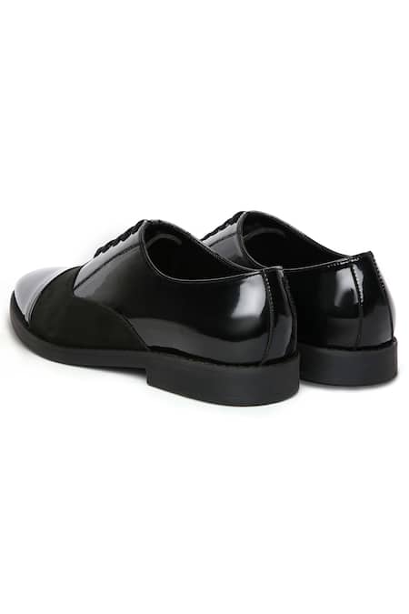 Buy_Mondarro_Black Vegan Leather Lace Detail Shoes _Online_at_Aza_Fashions