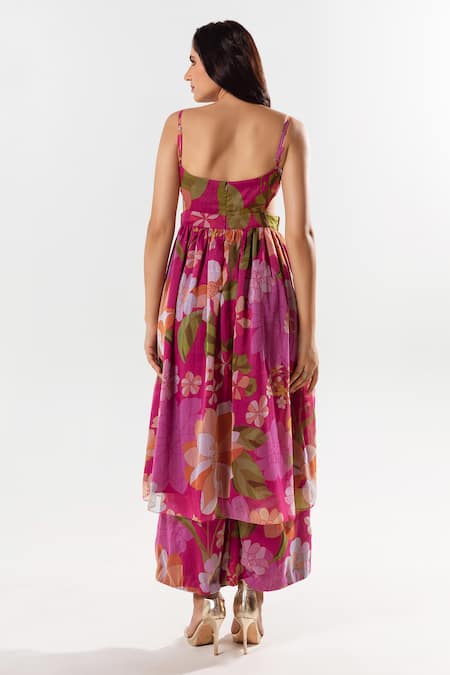 Aroop Shop India Rosalie Floral Print Anarkali Pant Set 