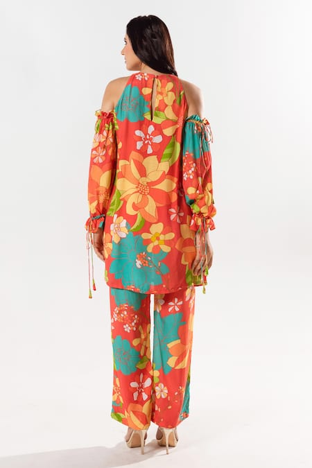 Aroop Shop India Kimi Flora Bloom Print Top With Pant 
