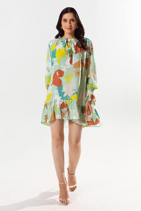 AROOP SHOP INDIA Etsu Gardenia Bloom Print Dress 