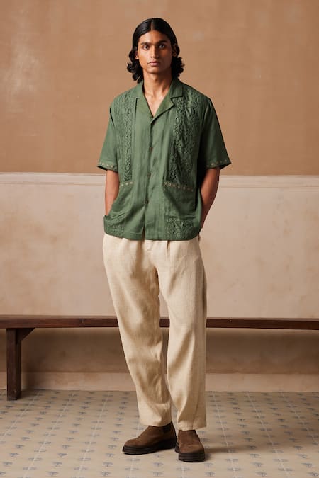 Cord Textured Linen Shirt 