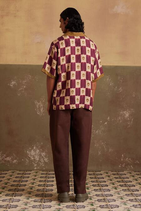 Shop Cord Multi Color Linen Embroidery Floral Print Shirt at Aza Fashions Shop_Cord_Multi Color Linen Embroidery Floral Print Shirt_at_Aza_Fashions