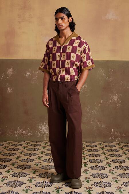 Shop Cord Multi Color Linen Embroidery Floral Print Shirt Online at Aza Fashions Shop_Cord_Multi Color Linen Embroidery Floral Print Shirt_Online_at_Aza_Fashions