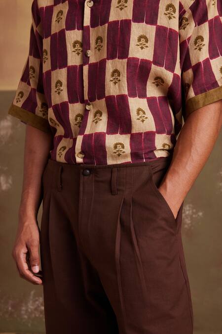 Buy Cord Multi Color Linen Embroidery Floral Print Shirt Buy_Cord_Multi Color Linen Embroidery Floral Print Shirt