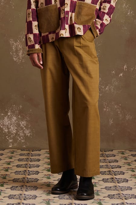 Cord Multi Color Linen Embroidery Archive Checkered Jacket And Pant Set Online at Aza Fashions Cord_Multi Color Linen Embroidery Archive Checkered Jacket And Pant Set_Online_at_Aza_Fashions