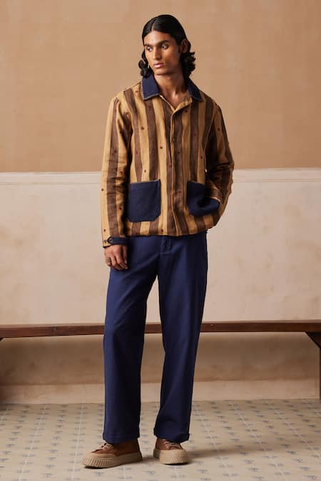 Cord Archive Linen Striped Jacket & Pant Set 