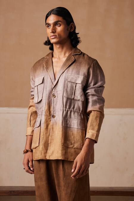 Buy Cord Multi Color Linen Dusker Impression Print Blazer And Pant Set Online at Aza Fashions Buy_Cord_Multi Color Linen Dusker Impression Print Blazer And Pant Set_Online_at_Aza_Fashions