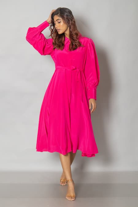 Pinki Sinha Solid Midi Dress 