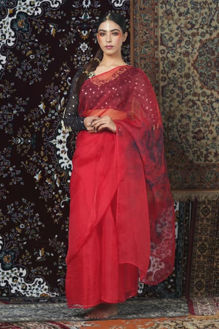 Jyoti Bansal Tie & Dye Saree With Blouse 