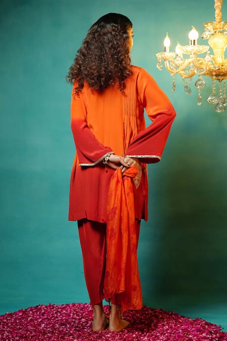 Jyoti Bansal Tie & Dye Kurta Dhoti Pant Set 