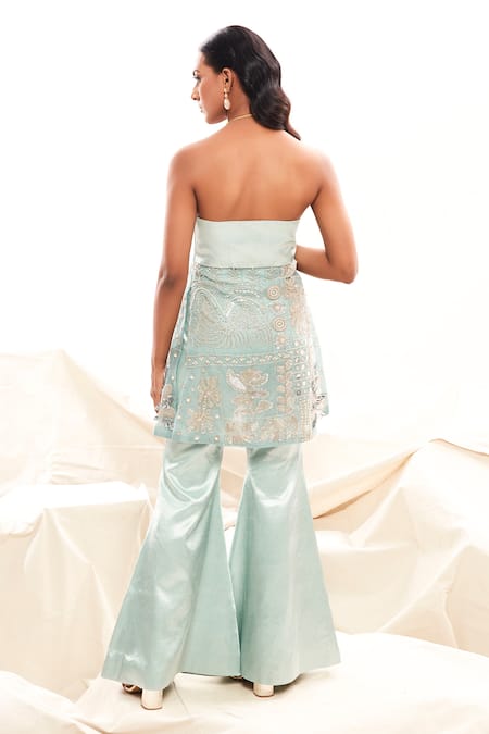 Payal & Zinal Pearl Embroidered Kurta & Flared Pant Set 