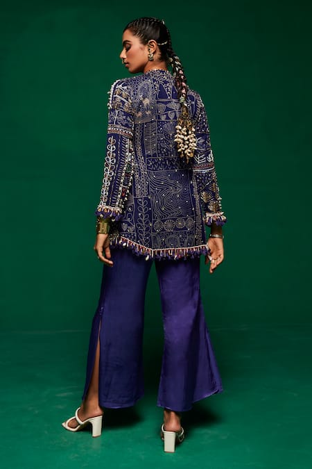 Payal & Zinal Glass Bead Embroidered Jacket Kurta Set 