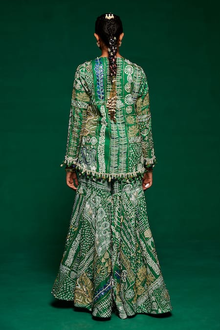 Payal & Zinal Embroidered Jacket Kurta & Sharara Set 