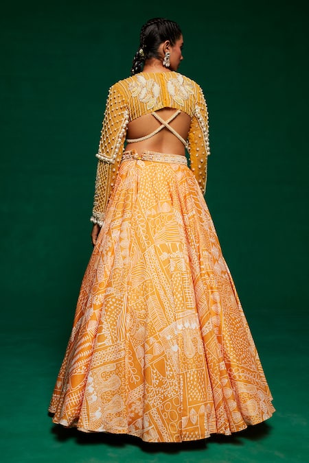 Payal & Zinal Abstract Print Lehenga & Blouse Set 