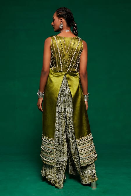 Payal & Zinal Printed Jumpsuit Set With Shrug 