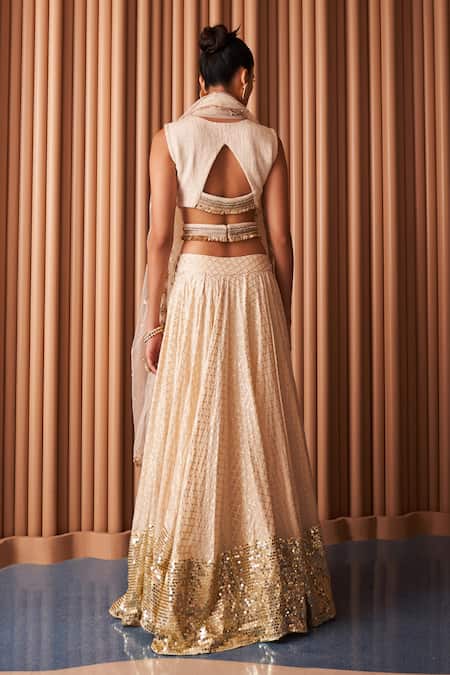 Rishi and Vibhuti Moonlight Drive Sequin Embroidered Lehenga Set 