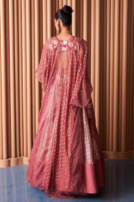 Rishi and Vibhuti Frost Embroidered Lehenga Set 