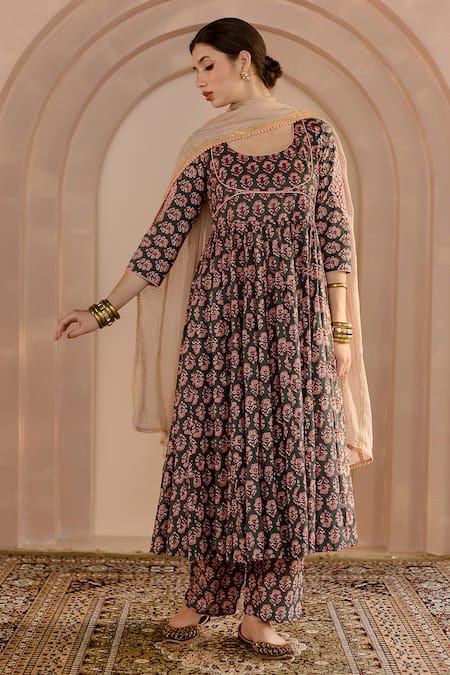 Cotton anarkali dress on sale pattern