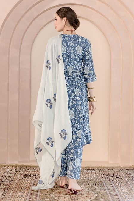 Gulabo Jaipur Sparrow Floral Print Anarkali Pyjama Set 