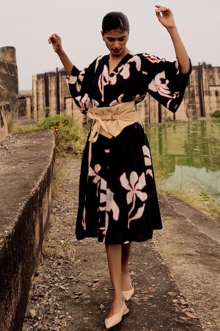 Kharakapas Quail Lino Print Dress 