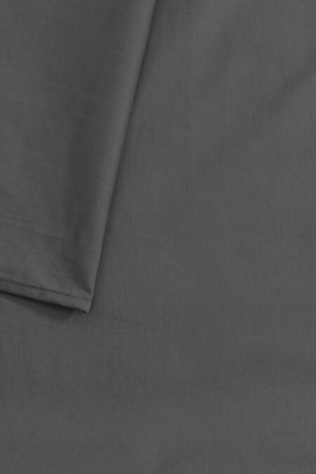 Buy_House This_Grey Cotton Satin Pepper Solid Fitted Bedsheet Set
