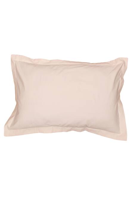 Shop_House This_Off White Cotton Satin Sesame Solid Fitted Bedsheet Set_Online_at_Aza_Fashions