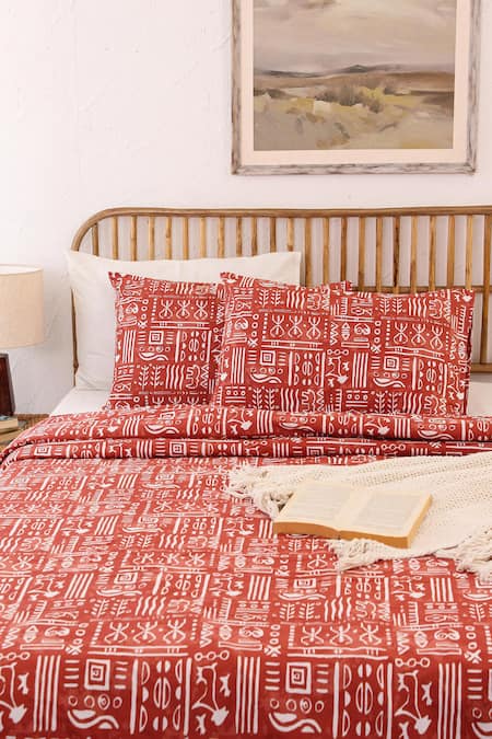 House This Cotton Gamathi Abstract Print Duvet Cover 