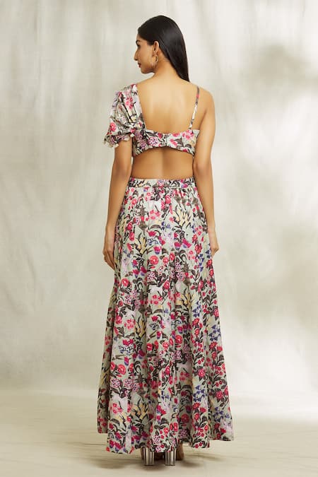 Divya Kanakia Floral Print Lehenga & Blouse Set 